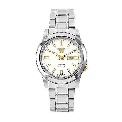 Seiko Men's SNKK07 5 Stainless Steel White Dial Watch