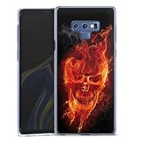 DeinDesign Coque Compatible avec Samsung Galaxy Note 9 Ã‰Tui Housse Tête de Mort Feu Crâne