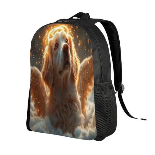 Waterproof Backpack Angel Wings Halo Dog 16Inch Unisex Backpack Gym Casual Daypack for Women Men Gift2