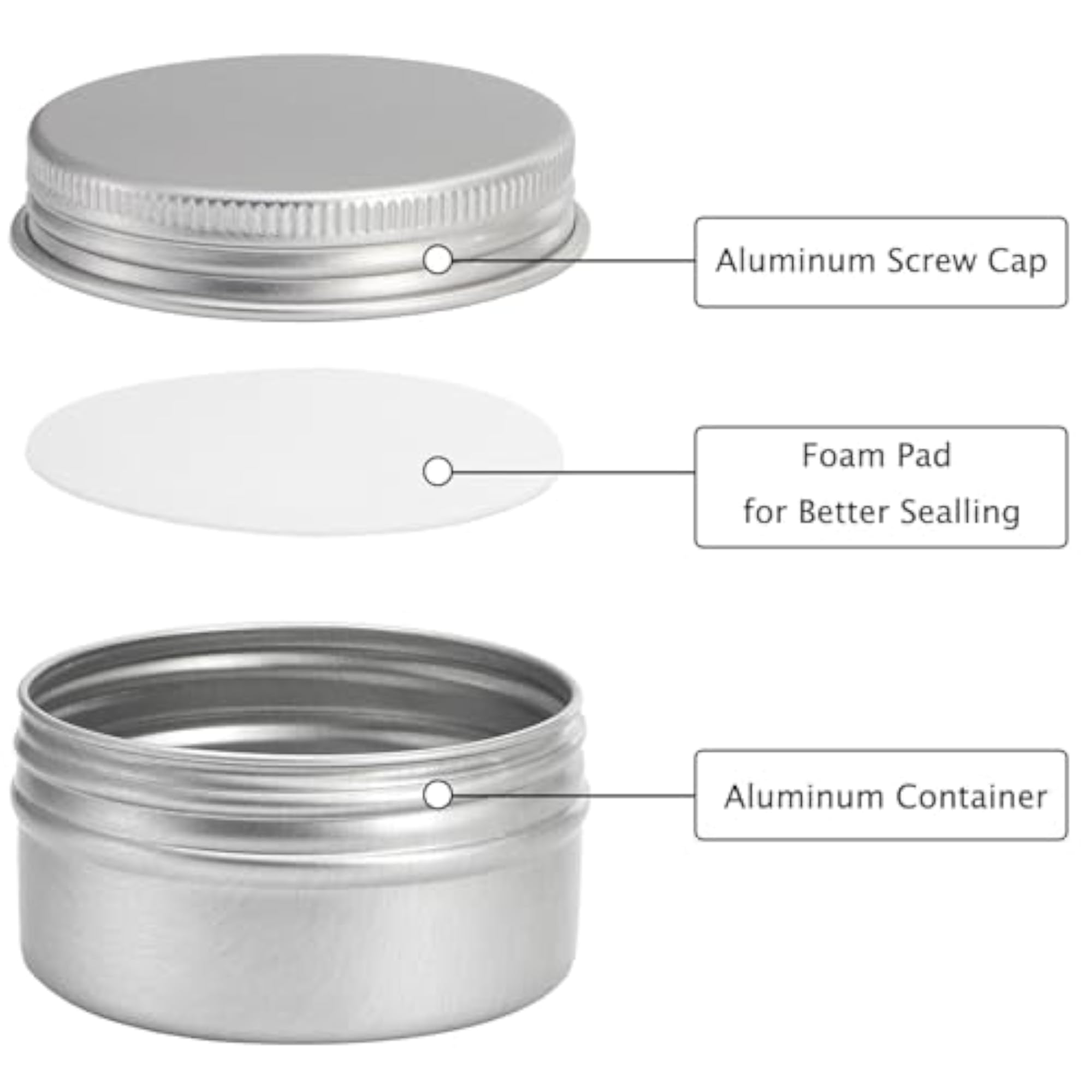 48 Pack 1 oz Round Tins Lip Balm Tin Containers