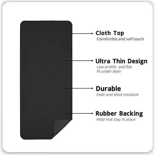 Image of Bath Mat,Ultra Thin Bathroom Runner Rugs,Large Bath Mats for Bathroom,Quick Dry,Non-Slip,Machine Washable,Low Pile,Bath Rug,Shower Outside,Sink,Home Decor Accessories.Black,1'5 inchx4'11 inch(17x59inch)
