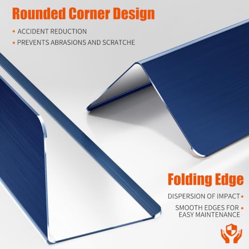Image of 304 Stainless Steel Wall Corner Guards (10, Brushed Blue, 2x2x48 Inches)