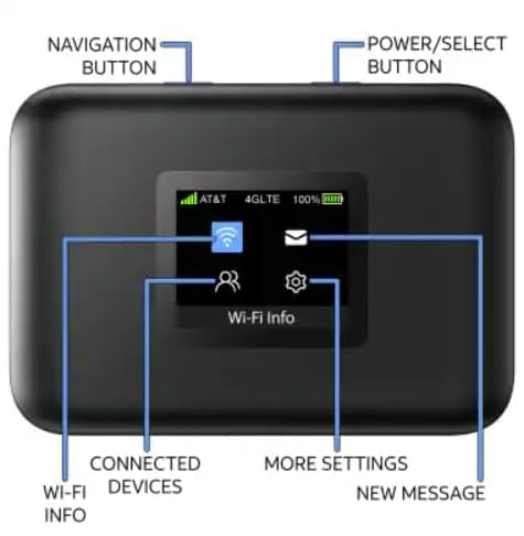 AT&T Turbo Hotspot 3: 256 MB, Black - Prepaid Hotspot (Unlocked), Connects Up to 16 Devices, Dual Band Wi-Fi, Long Lasting Battery — view 3