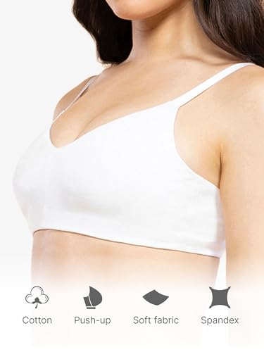 Image of Enamor Women's Everyday Cotton T-Shirt Bra - Non-Padded, Non-Wired, Full-Coverage, Pinch-Free, Ultra-Smoothing Design