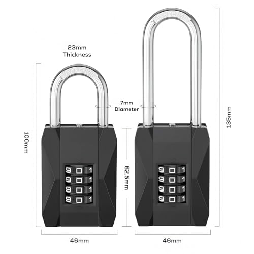 Image of Amazon Basics Number Locks for Door | Combination Lock Padlock Secure Number Lock | Multi-Purpose Lock for Home, Office, and Outdoor Use, Black (Pack of 1)