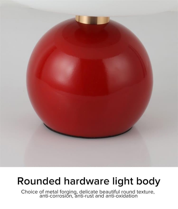 Image of Ceramic Red Apple Table Lamp for Living Room & Bedroom, 3 Color LED Light, Modern Minimalist Table Lamp for Home Decor, Bedside, Study, Office, Reading, Indoor Use