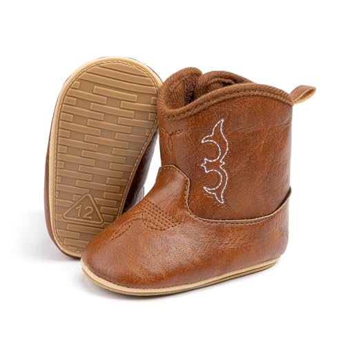 Image of Meckior Baby Girls Cowboy Tassel Boots Side Zipper Moccasins Soft Bottom Non-Slip Toddler Shoe