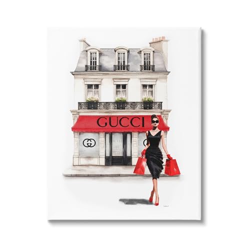 Stupell Industries Trendy Girl Shopping Canvas Wall Art by Amanda Greenwood