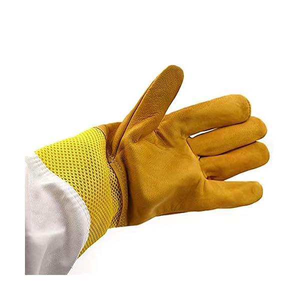 Ying Imker-Handschuhe, große Imkerschutzhandschuhe für Männer und Frauen, mit belüfteten Ärmeln, goldfarben – Bild 5