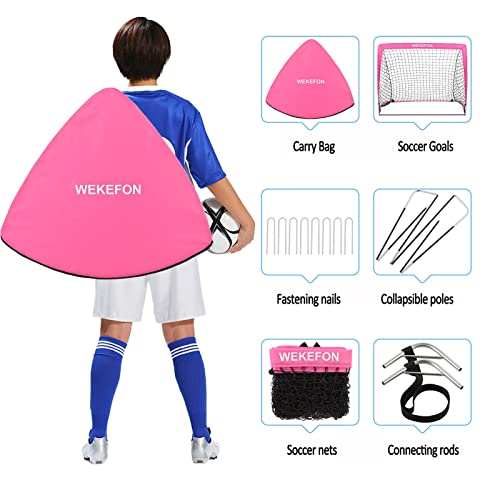 Soccer Goal Kids Soccer Net For Backyard Set Of 2 - Size 2.9'X2.4' Portable Pop Up Practice Mini Soccer Goals With Carry Case - Lightweight And Foldable - Ideal Soccer Net For Kids Age 1-8 #TOP1