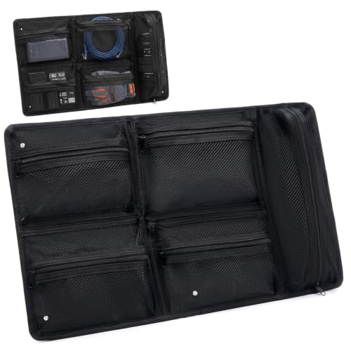 Image of Tudomro Lid Organizer Compatible with Pelican 1510 Cases, 5 Pockets Mesh Storage Insert with Dual Mount, Includes Stainless Steel Screws & Heavy Duty Adhesive Hook-and-Loop Strips
