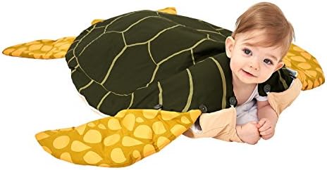 Animal Style Turtle Baby Sleeping Bag and Blanket 100% Cotton Removable Sleeve