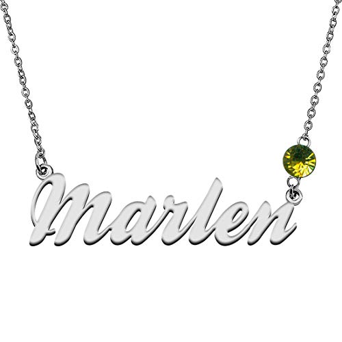 GR859C Personalized Charm Name Necklace with Birthstone for Best Friends Marlen
