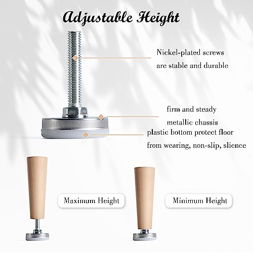 SPDYCESS 8 pcs M8 X 35MM Adjustable Levelling Feet, Screw-in Round Base Furniture Feet, Non-tilt Threaded Fixed Foot - Image 3