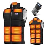 [Yoigood] 電熱ベスト 【40800mAh大容量バッテリー付き 17箇所発熱】 加熱ベスト 前後独立スイッチ 3段階温度調節 USB給電 ヒートジャケット 速暖 保温 メンズ レディース 加熱服 暖房ウェア 丸洗い 省エネ 通勤 通学 防寒対策 (JP, アルファベット, L, ブラック)