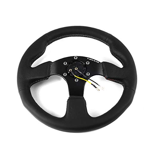 Nrg Innovations Rst-012R 320Mm Race Style Leather Steering Wheel With Black Stitch #TOP4