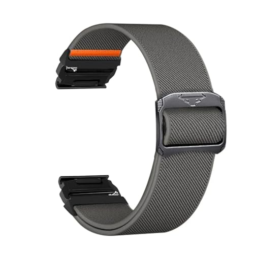 [�����ȓX] 22mm 26mm �i�C���� �N�C�b�N�t�B�b�g �X�g���b�v �ɓK��Garmin Fenix 7X 8X 8 7 Pro Fenix 6X 6 5X Tactix 8 7 9 Forerunner 965 955 �E�H�b�`�A�N�Z�T���[(Grey