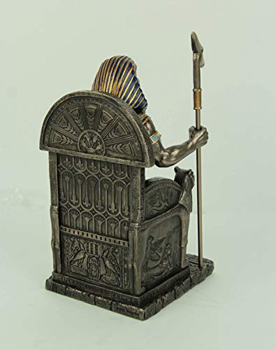 Estatua Horus Dios Egipcio Sentado en Trono miniatura 3