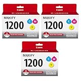 Canon 3 Pack PGI-1200 Cyan/Magenta/Yellow Ink Cartridges for MAXIFY MB2020, MB2120, MB2320, and MB2720 Printers, 1500 Pages Yield, 3 Pack