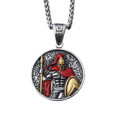Collier guerrier grec antique spartiate avec sa chaîne robuste en titane