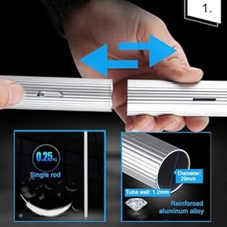 TONAUA Perche Télescopique De 1 À 12m, Brosse Télescopique Hydroscopique pour Nettoyer Les Panneaux Photovoltaïques et Solaires Kit De Nettoyage De Perche Télescopique (sans Pinceaux)