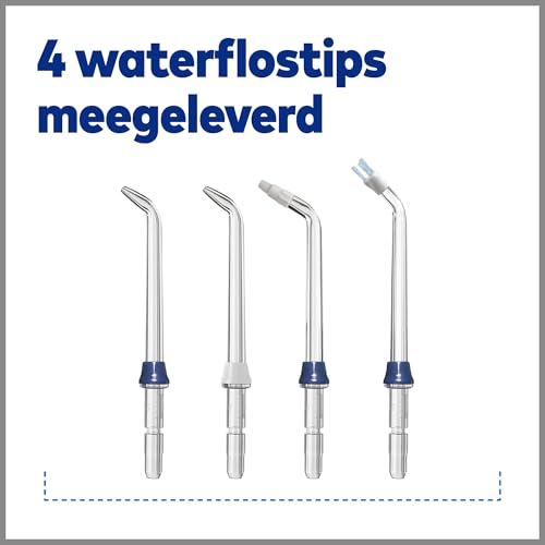 Waterpik Irrigador Dental Eléctrico con 3 Posiciones de Control del Agua a Presión con Cargador USB, Eliminación de Placa Dental óptimo para Viajar y para Baños Pequeños, Azul (WP-583EU) - imagen 9