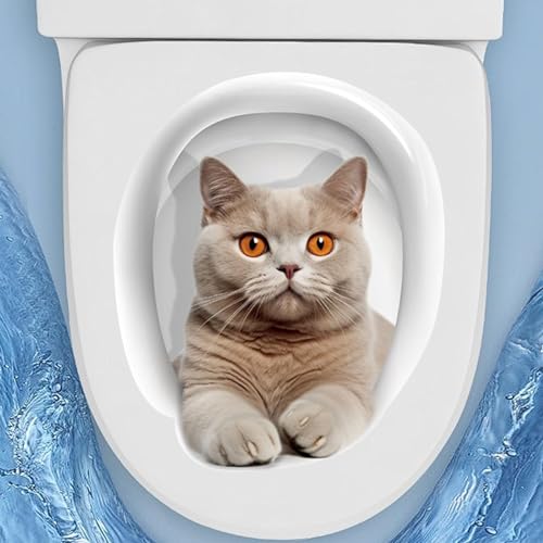Vinilo de gato para tapa de inodoro impermeable y lavable predolo estilo b 6