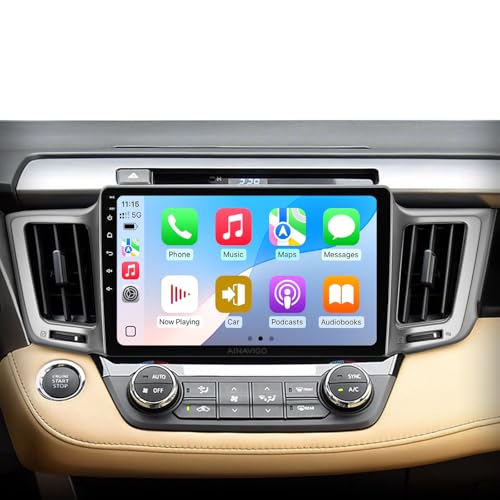 Image of 10.2 inch Car Radio Stereo for Toyota RAV4 2013-2018 - Wireless CarPlay & Android Auto | IPS HD 5G WiFi Touchscreen | GPS Navigation | Bluetooth FM with SWC | HD Backup Camera