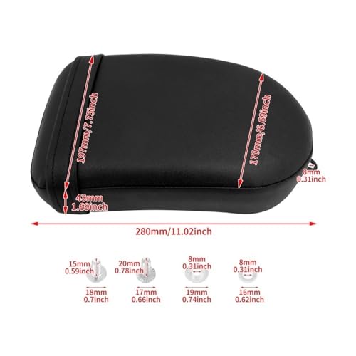 Asiento trasero para Rebel 17-22 cojín negro con respaldo de moto 5
