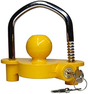 GOHAWKTEQ Universal Coupler Lock Universal Coupler Trailer Hitch Security Lock Adjustable Storage Security Heavy-Duty Steel fits 1-⅞