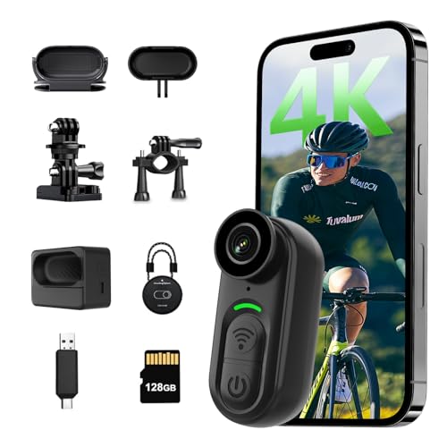 128GB 4K Mini Body Camera, Thumb-Sized Hands-Free Recording Wearable All-in-One