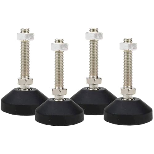 Image of M10 Leveling Feet 880 Lb Capacity, 2.83 Inches Height - 2 Inches Base, 4Pcs | 50mm Screw Length, Adjustable Swivel, Anti-Slip Bottom, For Tables, Shelves, Workbenches, Cabinets, Machines