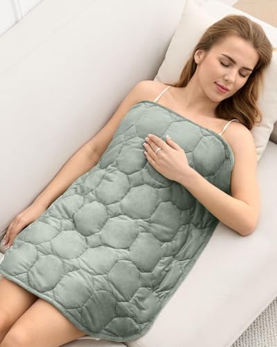 Image of Cottonblue Weighted Lap Blanket Pad 5 lbs 29 inch x 33 inch, Cozy Luxury Crystal Velvet Weighted Blanket for Adults Teens, Small Weighted Blanket Throw All Season for Travel Relaxation Sleeping, Sage Green