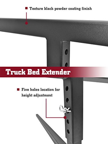 TAC 2\" Truck Bed Trailer Hitch Mount Extender 500 LBS Capacity Utility Adjustable Universal Pick Up Extension Rack for Kayak Canoe Ladder Lumber Pipes Cargo Carrier Accessories with Pins - Thumbnail 7
