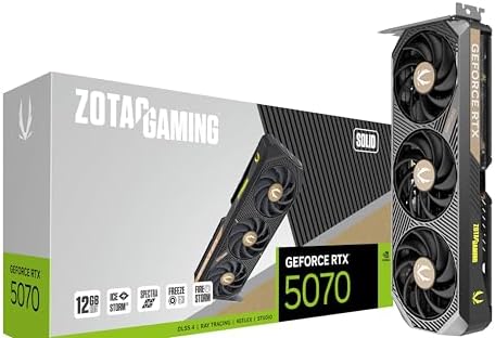 ZOTAC Placa gráfica NVIDIA GEFORCE RTX 5070 Solid Triple Fan 12GB...