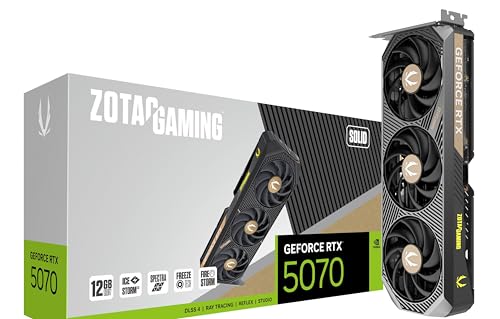 ZOTAC (�]�^�b�N) �Q�[�~���O GeForce RTX 5070 �\���b�h�O���t�B�b�N�X�J�[�h - �u���b�N | 12GB | DLSS 4 | GDDR7 | 192�r�b�g | IceStorm 2.0 ���x�ȗ�p | �g���v���t�@�� | �X�y�N�g