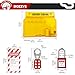BOZZYS Lockout Tagout Kit & Station | 6-Positions for 3 Loto Locks & 2 Hasps | 10 Tags & 20 Ties | 16