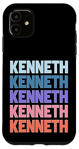 Funny Modern Repetitive Text Design First Name Kenneth Carcasa para iPhone 11