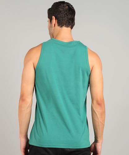 Image of Alan Jones Clothing Men Cotton Printed Sleeveless T-Shirt | Regular Fit | Casual, Beach & Lounge Wear | Tank Top for Summer