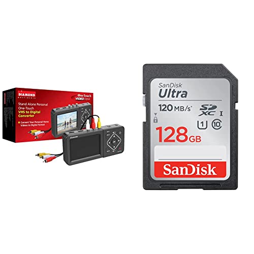 Diamond Multimedia Vc500St One Touch Standalone Digital Converter: Capture/Record Video From Vhs, Hi8, Camcorder, Set Top Box & Sandisk 128Gb Ultra Sdxc Uhs-I Memory Card #TOP9