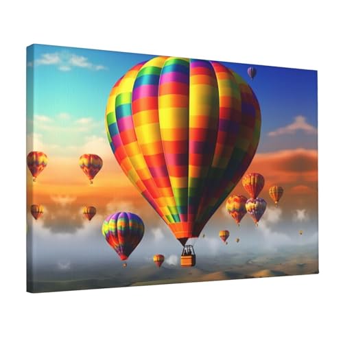 Tableau montgolfières Kururi pour chambre et salon décoration zen 45x30