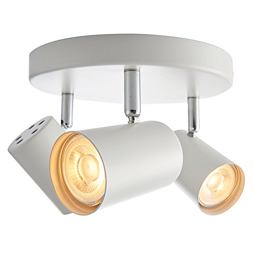 Arezzo Modern 3 Way Decorative Matt White Finish GU10 LED Compatible Round Adjustable Dimmable Ceiling Spotlight