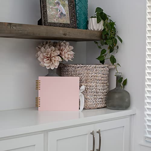 Never Ever Land Álbum Fotos Scrapbook - Libro Espiral de 80 Pags de 250 GSM 30x25cm - Cubierta de Cartón Duro con Cinta de Cierra Bonita - Perfecto para Fotos Bebés, Bodas y Familia - Rosa