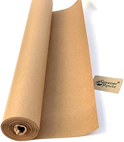 750mm x 25 Meters - Greener Route Imitation Kraft Paper Roll 70gsm- 1 Roll - Eco-Friendly - Biodegradable, Compostable, Recyclable, Plastic Free