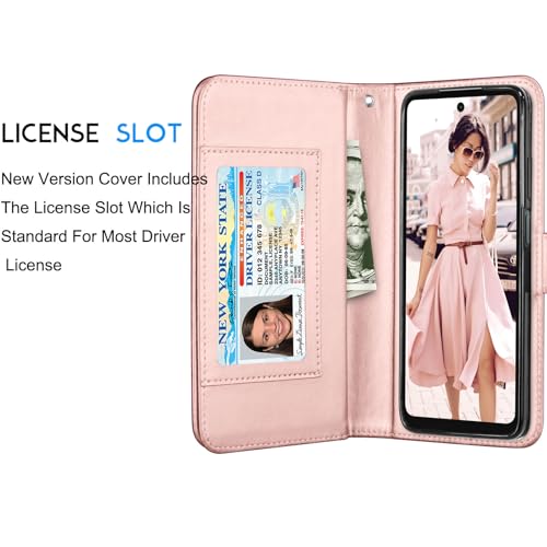 Capa carteira para Motorola Moto G Power 5G | Apenas 2024 | XT2415, couro PU, compartimentos para cartões de crédito, dinheiro, bolsa de transporte, capa flip [capas rígidas magnéticas destacáveis