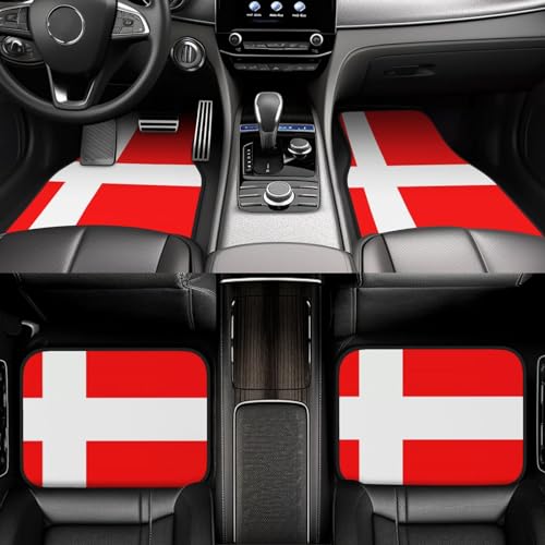 Alfombrillas para coche de bandera danesa para viajes familiares en SUV y protecci&oacute;n de moqueta