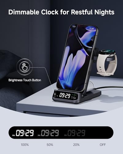 SwanScout Indukcyjna stacja ładująca do Pixel Watch 3/2/Fitbit Versa 4/3 (nie do Pixel Watch 1), stacja ładująca 3 w 1 do Google Pixel 9 Pro Fold/9a/9/Fold/8/7/7A/6 Pro i innych, SwanScout 708G2