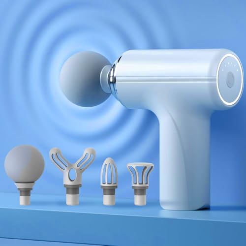 Image of RBC Mini Gun Massager Machine for Pain Relief - Body, Neck, Shoulders, Back, Arms & Feet Massager- 6 Speed Settings -7 Type-C Charging for Muscle Pain Relief Recovery | Multicolor