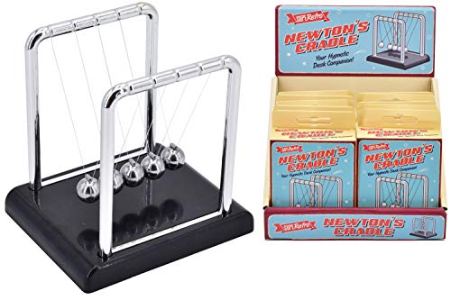 KandyToys Original Classic Newton's Cradle | Desk Toy Pendulum Ball Swing | Stainless Steel-Stress Relief Gift Office Desk Gadgets Physics Science Home Decorations