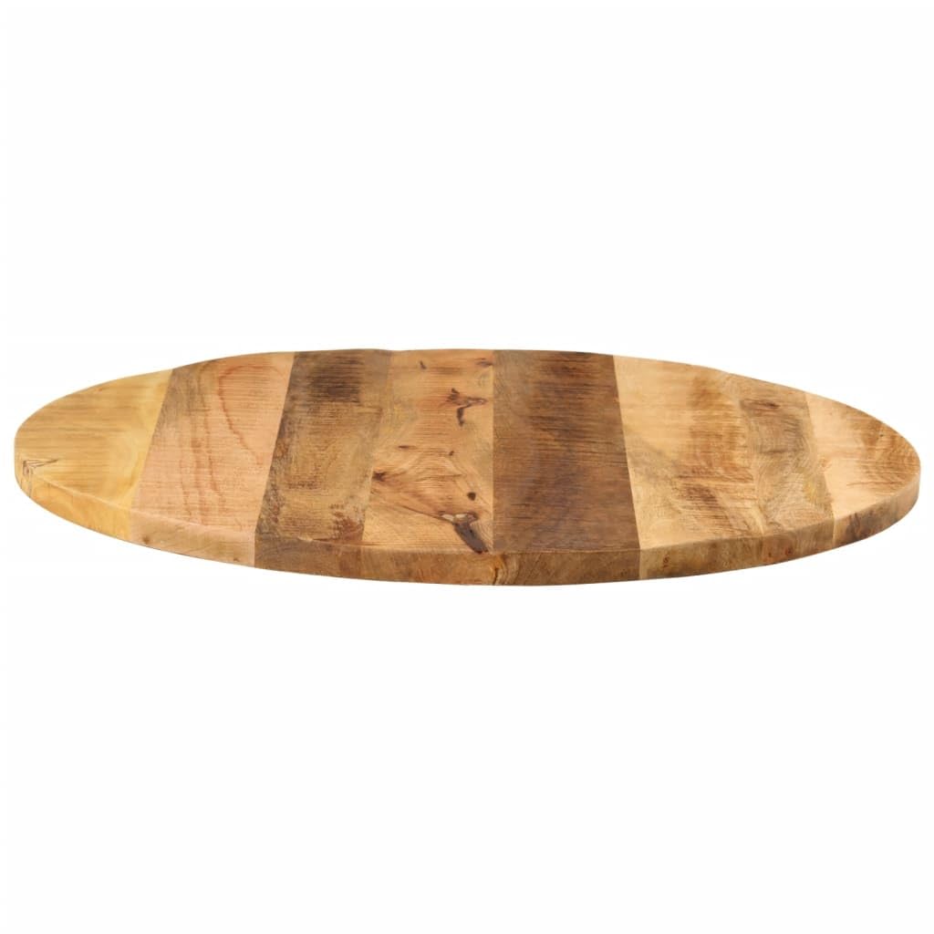 vidaXL Piano per Tavolo Ø 80x1,5cm Rotondo Legno Massello Grezzo Mango